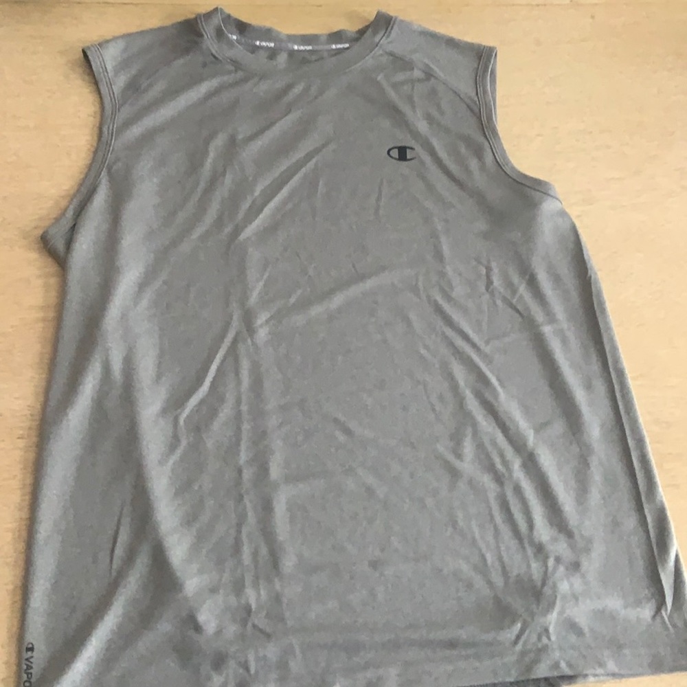 Men’s champion grey sleeves vapor tank Large